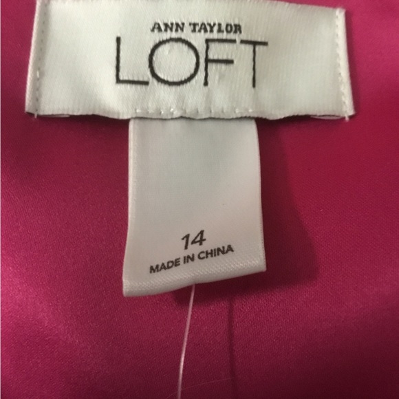 💖See New Listing 💝  Ann Taylor Loft Fuchsia One Shoulder Top Size 14   NWT - Picture 7 of 9